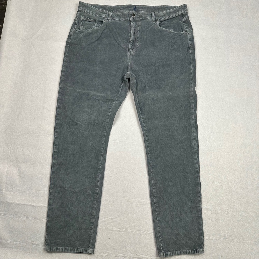 Johnnie-O Mens Charcoal Corduroy Pants 38x30 JMPA1530-WALES Grey Straight Leg
